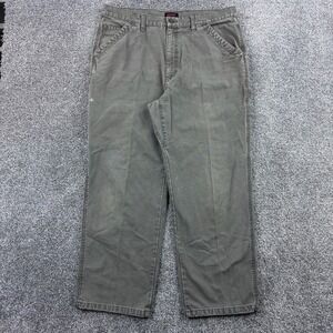 Wolverine Carpenter Pants Mens 38x30 Olive Green Heavy Canvas Work Utility